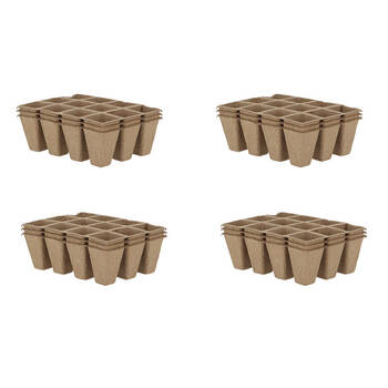 4x 3pc Esschert Design Round Grow Pot Tray Garden Decor Small 16.3cm Brown