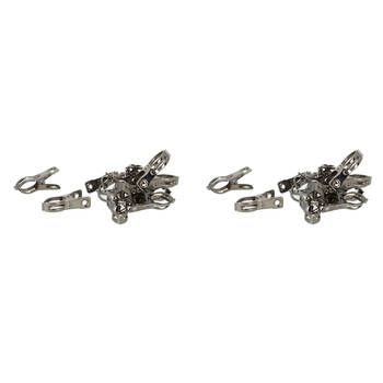 2x 12pc Esschert Design Metal Reusable Plant Clip Organiser 5.6cm Silver