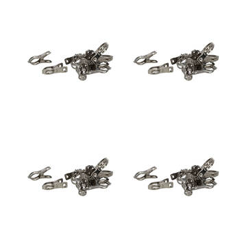 4x 12pc Esschert Design Metal Reusable Plant Clip Organiser 5.6cm Silver
