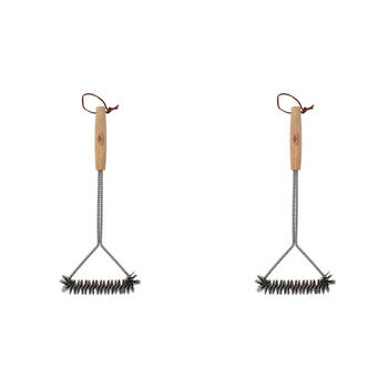 2PK Esschert Design BBQ Cleaning Brush Outdoor Camping Cooking 38.4cm Natural