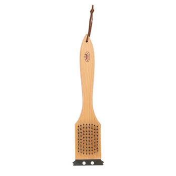 Esschert Design BBQ Cleaning Brush w/ Scraper Camping Cooking Natural