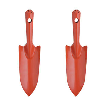 2PK Esschert Design Small Graden Hand Shovel Steel Gardening Tool 20.2cm Red