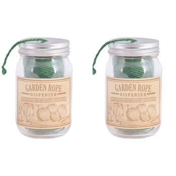 2PK Esschert Design Garden Rope w/ Jar Dispenser Tools & Gardening Organiser