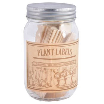 40pc Esschert Design Wooden Labels w/ Jar Tools & Gardening Marker