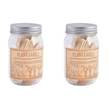2x 40pc Esschert Design Wooden Labels w/ Jar Tools & Gardening Marker