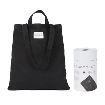 The Good Brand Cotton Tote Hand Carry Bag Single Black w/Box  50x45cm