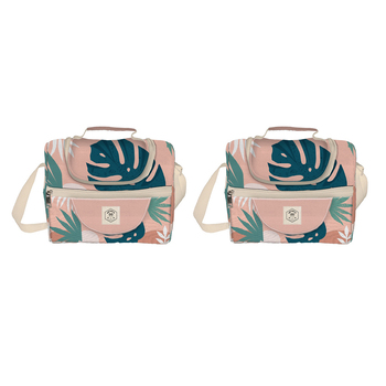 2PK Good Vibes Lunch Cooler Bag Companion Blush Palm  20x16x21cm