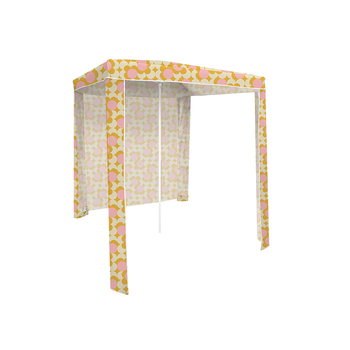 Good Vibes 180x180cm Retro Dot Beach Cabana w/ Back Wall
