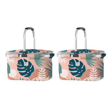 2PK Good Vibes Market Cooler Bag Blush Palm 46x25x26cm