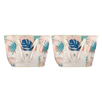 2PK Good Vibes Jumbo Beach Bag Blush Palm Print 47x72x25cm
