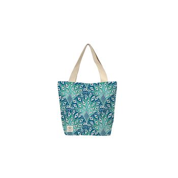 Good Vibes Beach Bag W Inner Pocket Zip Peacock Paradise 50x42x15