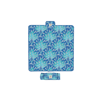 Good Vibes Premium Picnic Mat Peacock Paradise 200x200cm