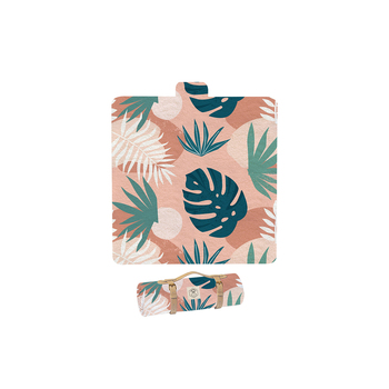 Good Vibes Premium Picnic Mat Blush Palm 200x200cm