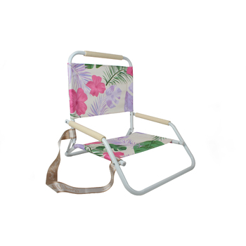 Good Vibes 60x58cm Beach Chair Foldable Hawaiian w/ Frame - White