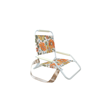 Good Vibes 60x58cm Beach Chair Foldable Floral w/ Frame - White