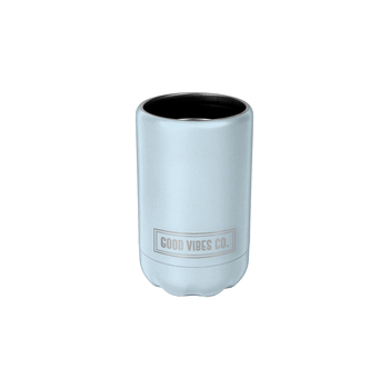 Good Vibes Can Cooler Double Walled Stainless 12x7.5cm Bay Blue