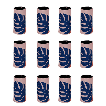 12PK Good Vibes Can Cooler Skinny 6.5x12cm Blush Palm Print