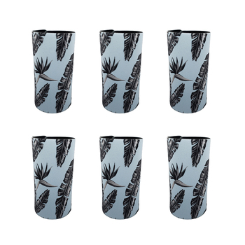 6PK Good Vibes Can Cooler Skinny 6.5x12cm Sorrento Palm