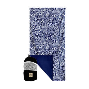 Good Vibes Eco Microfibre Beach Towel Quick Dry Tahitian Blue 160x90cm