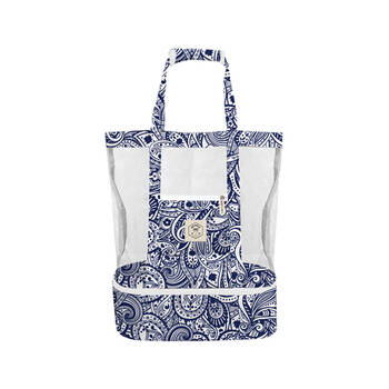 Good Vibes 2-in-1 Beach Insulated Cooler Bag Tahitian Blue 47x45x20cm