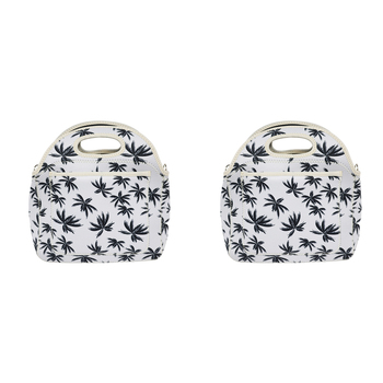 2PK Good Vibes Neoprene Lunch Bag 30x30x15cm Havana Print