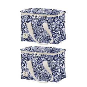 2PK Good Vibes Premium Insulated Lunch Bag Tahitian Blue 20x25x20cm