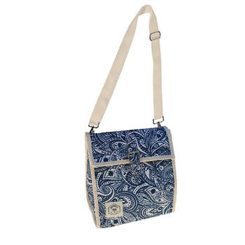 Good Vibes Insulated Lunch Bag Satchel Tahitian Blue 25x22x16cm