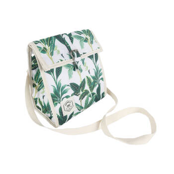 Good Vibes Insulated Lunch Bag Satchel Botanical Print 25x22x16cm
