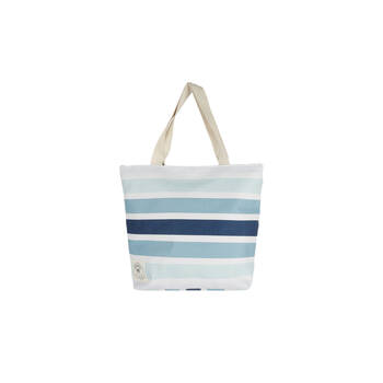 Good Vibes Canvas Beach Bag With Zip Ocean Tide Print 41x47x15cm