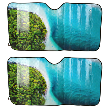 2x Good Vibes 140cm Destination Car Sun Shade Windshield Visor Noosa