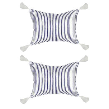 2PK Good Vibes Inflatable Beach Pillow With Tassels Mediterranean 40x29x13cm
