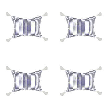 4PK Good Vibes Inflatable Beach Pillow With Tassels Mediterranean 40x29x13cm