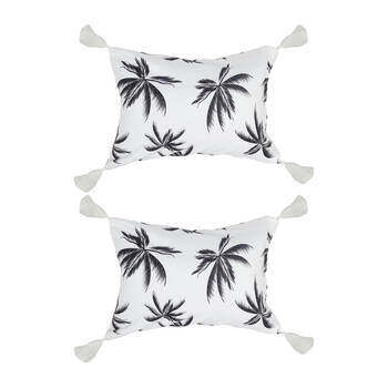 2PK Good Vibes Inflatable Beach Pillow With Tassels Havana 40x29x13cm