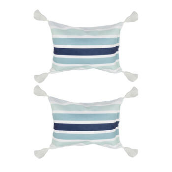 2PK Good Vibes Inflatable Beach Pillow With Tassels Ocean Tide 40x29x13cm