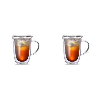 2x 2pc NF Living Serving Clear Mug 300ml Solid Double-Walled