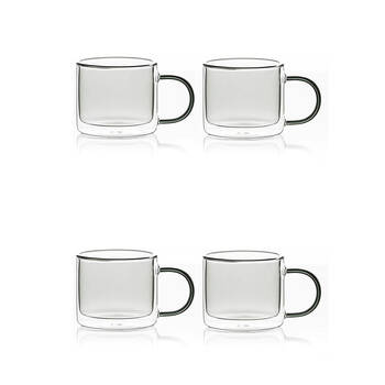 2x 2pc NF Living Serving Hued Cups 250ml Solid Double-Walled Grey
