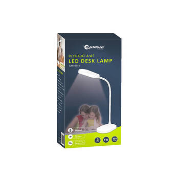 Sansai USB-C Rechargable LED Desk Lamp Adjustable Brightness/Colour White