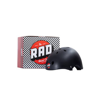 Rad Board Co Skate Helmet Street/Park Skateboard Head Gear Small Black