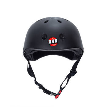 Rad Board Co Skate Helmet Street/Park Skateboard Safety Head Gear MED Black