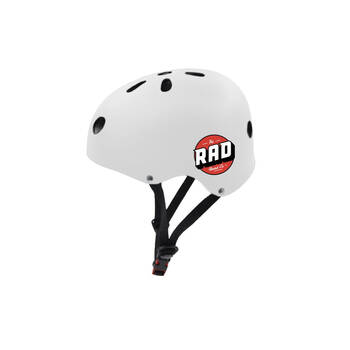 Rad Board Co Skate Helmet Street/Park Skateboard Head Gear Large White