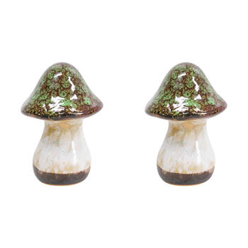 2PK LVD Porcelain Mushroom Squareuat Sculpture Large 15.1cm