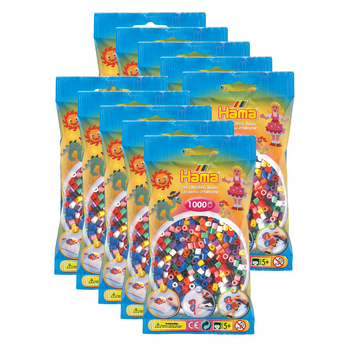 10x 1000pc Hama Bead Bags Kids DIY Art/Craft Toy Bold 5y+