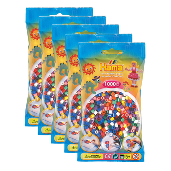 5x 1000pc Hama Bead Bags Kids DIY Art/Craft Toy Bold 5y+