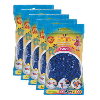 5x 1000pc Hama Bead Bags Kids DIY Art/Craft Toy Blue 5y+