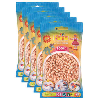 5x 1000pc Hama Bead Bags Kids DIY Art/Craft Toy Light Pink 5y+