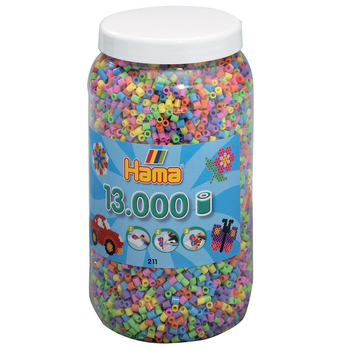 13000pc Hama Beads Pastel Mix Tub Kids Building Toy 5y+