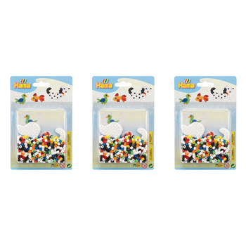 3x 450pc Hama Beads White Dog Small Blister Pack Kids Toy 5y+