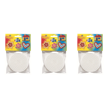 3x 3pc Hama Small Square/Round/Hexagonal Pegboard Set For Beads 5y+