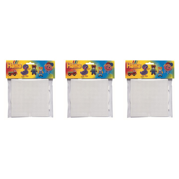 3x 2pc Hama Large Round & Square Pegboard Set For Beads Building Toy 5y+