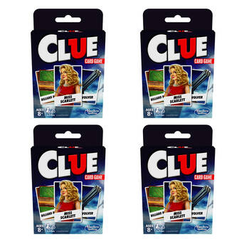 4PK Hasbro Classic Travelling Card Games for Friends and Family 4Y+ Assorted